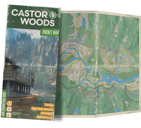 Mapa turystyczna <br><span>Castor Woods</span>